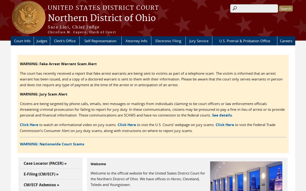 Lake County court docket federal Northern District of Ohio distinction