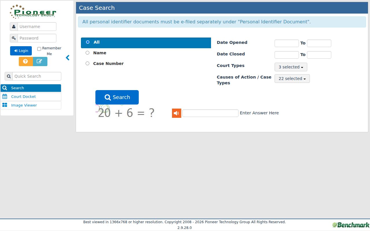 Willoughby court docket Benchmark Case Access public search form